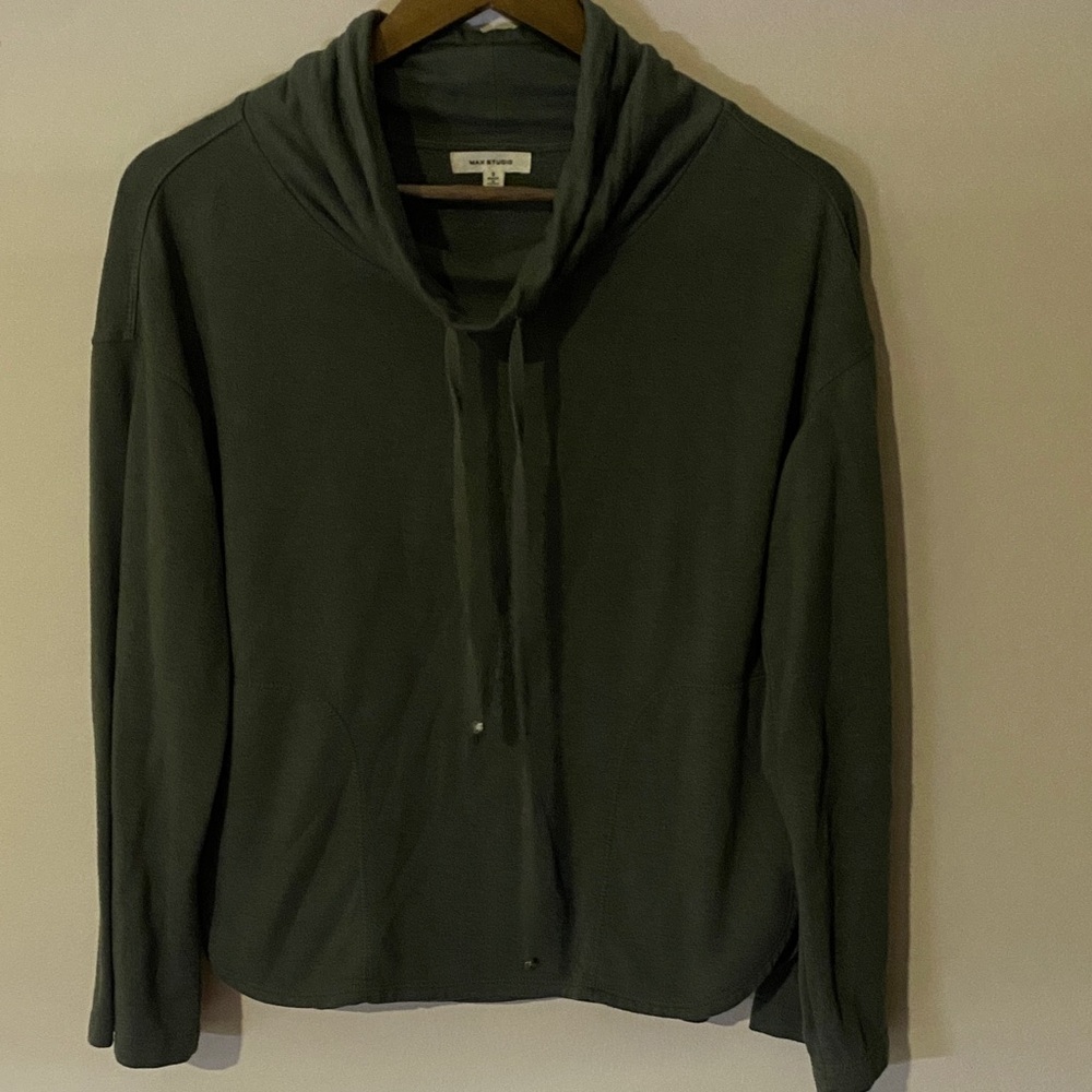 Max Studio Olive Green Cowl Neck Sweater